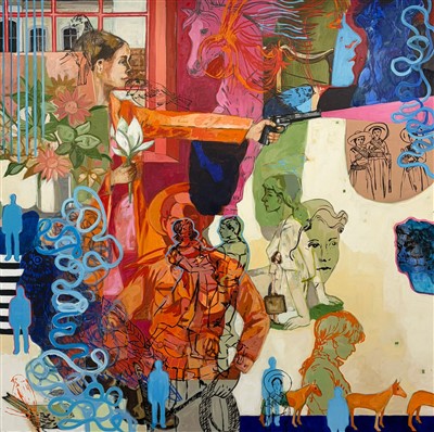 Técnica mista sobre tela, Dimensão 170x170 cm